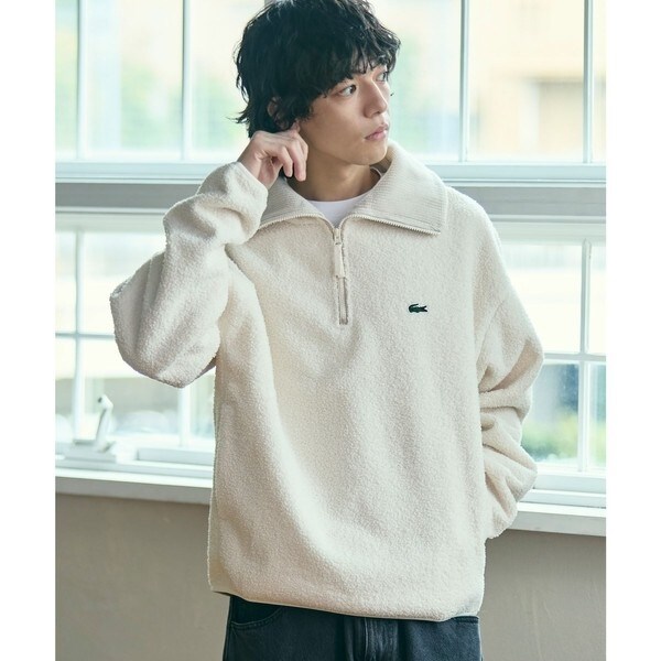 ラコステ（LACOSTE）/ハイネックハーフジップ オーバーサイズブークレフリースブルゾン_5