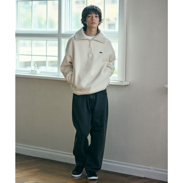 ラコステ（LACOSTE）/ハイネックハーフジップ オーバーサイズブークレフリースブルゾン_10