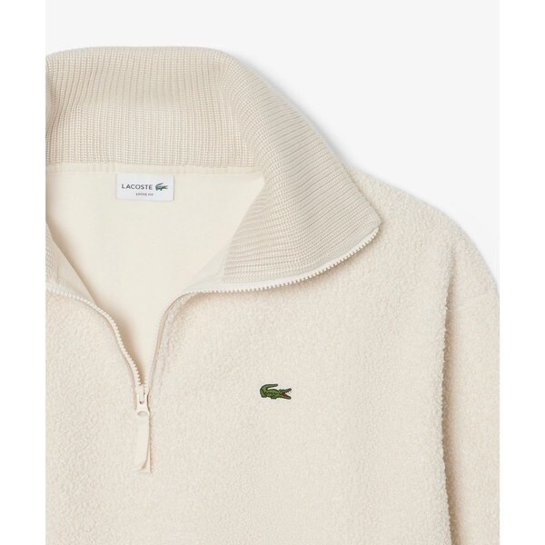 ラコステ（LACOSTE）/ハイネックハーフジップ オーバーサイズブークレフリースブルゾン_14