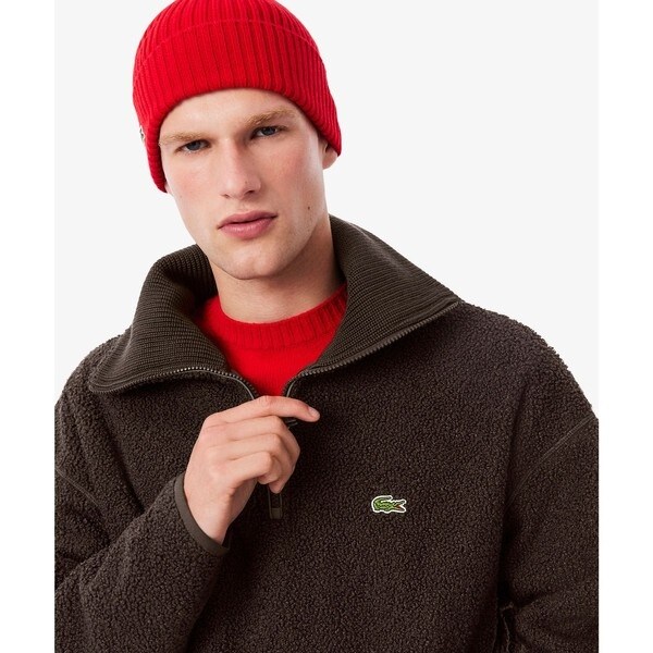 ラコステ（LACOSTE）/ハイネックハーフジップ オーバーサイズブークレフリースブルゾン_16