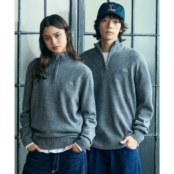 ラコステ（LACOSTE）/ハイネックハーフジップ ウールニットセーター_3