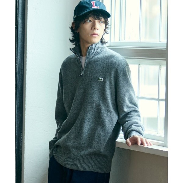 ラコステ（LACOSTE）/ハイネックハーフジップ ウールニットセーター_4
