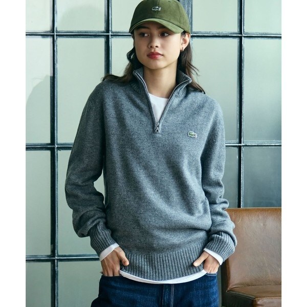 ラコステ（LACOSTE）/ハイネックハーフジップ ウールニットセーター_5