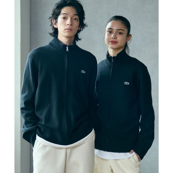 ラコステ（LACOSTE）/ハイネックフルジップ ウールニットセーター / ドライバーズニット