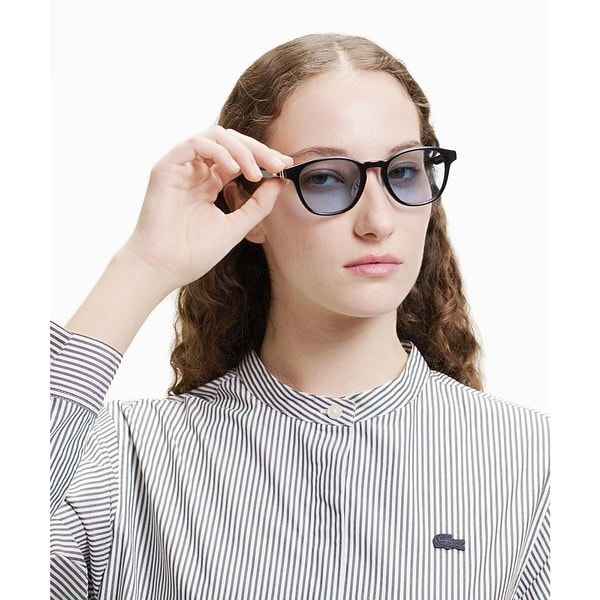 ラコステ（LACOSTE）/バンドカラーロングシャツドレス / ストライプシャツワンピース_5