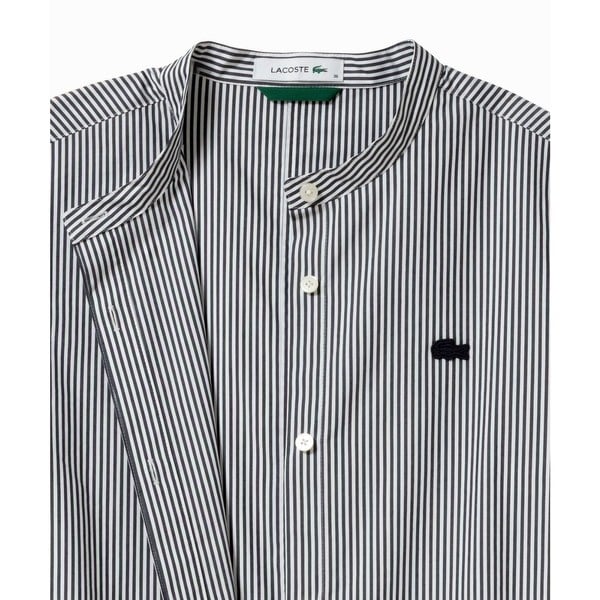 ラコステ（LACOSTE）/バンドカラーロングシャツドレス / ストライプシャツワンピース_12
