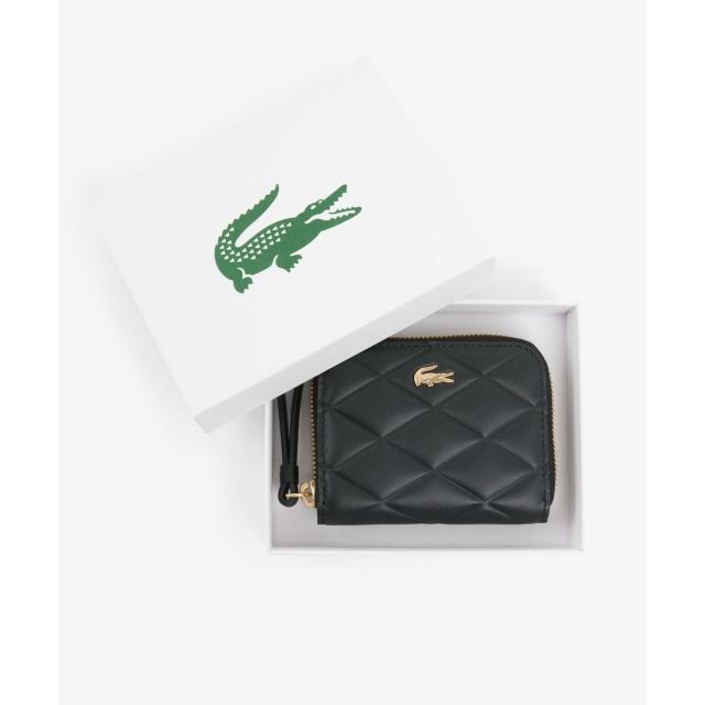 ラコステ（LACOSTE）/クロコダイル キルティングレザーラウンドジップミニウォレット