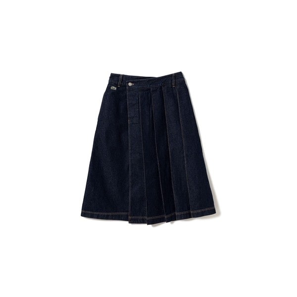 ラコステ（LACOSTE）/アシンメトリーデニムプリーツラップスカート_5