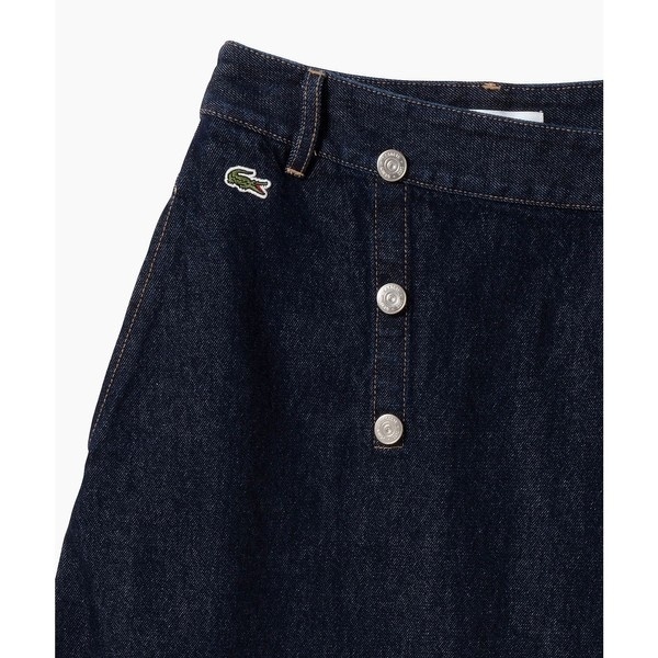 ラコステ（LACOSTE）/アシンメトリーデニムプリーツラップスカート_10