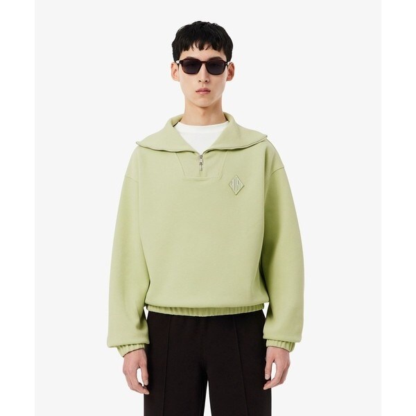 ラコステ（LACOSTE）/ルーズフィット ストレッチ鹿の子地ニット ハーフジッププルオーバー_1