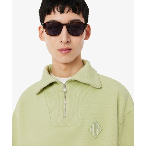 ラコステ（LACOSTE）/ルーズフィット ストレッチ鹿の子地ニット ハーフジッププルオーバー_2
