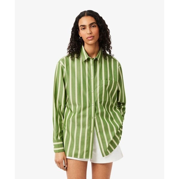 ラコステ（LACOSTE）/オーバーサイズストライプポプリンシャツ