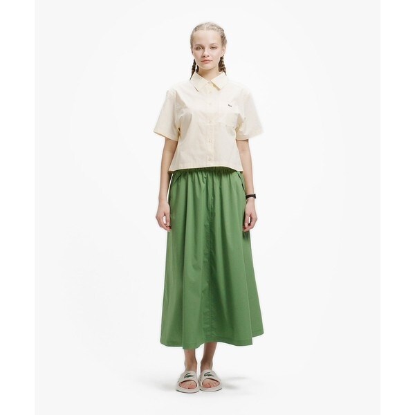 ラコステ（LACOSTE）/ストレッチタイプライター ギャザー フレアスカート マキシ丈_4