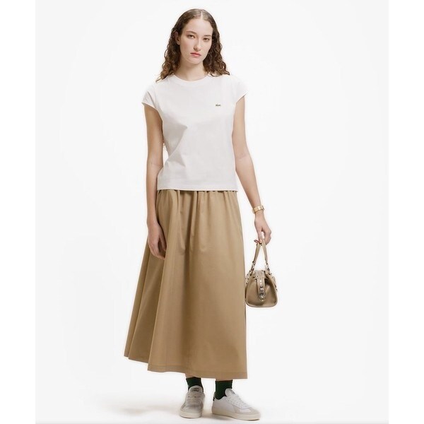 ラコステ（LACOSTE）/ストレッチタイプライター ギャザー フレアスカート マキシ丈_11