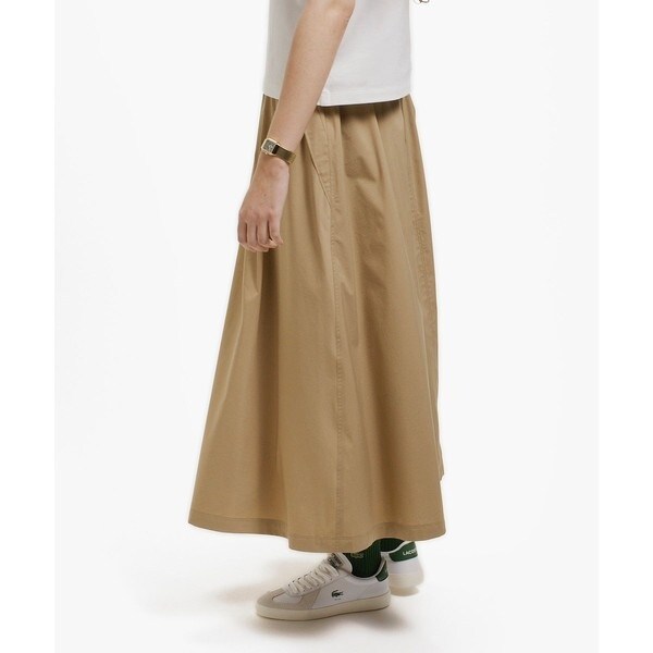 ラコステ（LACOSTE）/ストレッチタイプライター ギャザー フレアスカート マキシ丈_13