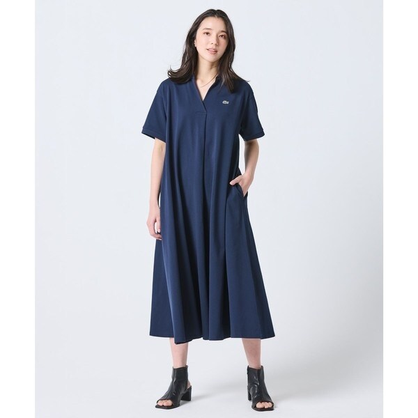 ラコステ（LACOSTE）/スキッパーネックポロドレス / マキシ丈フレア