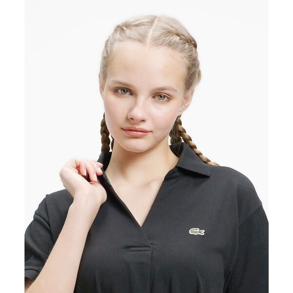 ラコステ（LACOSTE）/スキッパーネックポロドレス / マキシ丈フレア