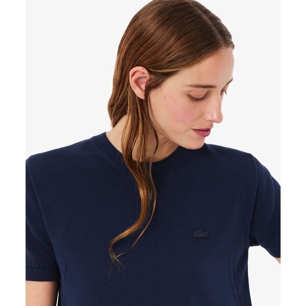 ラコステ（LACOSTE）/シームレス3Dニット半袖セーター_5