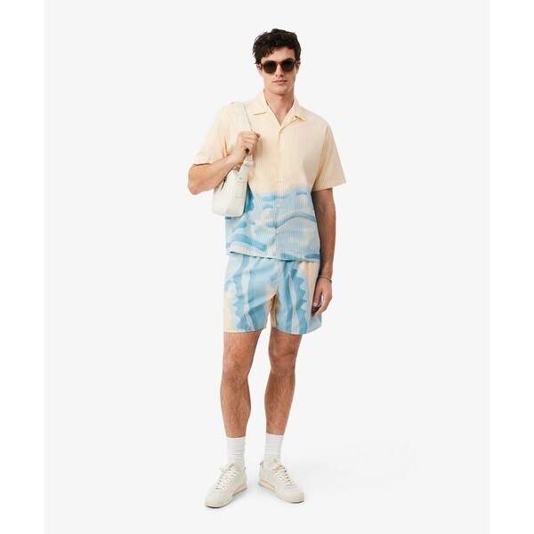 【NEW】ラコステ（LACOSTE）/ストライプ&ワニグラフィック オープンカラーシャツ_3