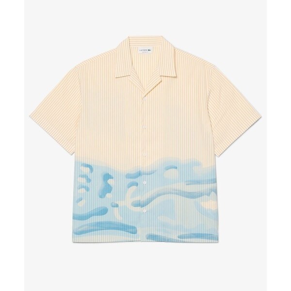 【NEW】ラコステ（LACOSTE）/ストライプ&ワニグラフィック オープンカラーシャツ_6