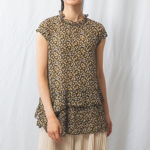 ナラカミーチェ（NARACAMICIE）/スモールフラワープリーツブラウス