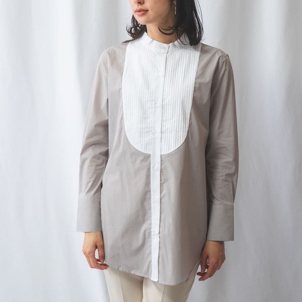 ナラカミーチェ（NARACAMICIE）/ピエゴリーネバンドカラーストライプシャツの通販は