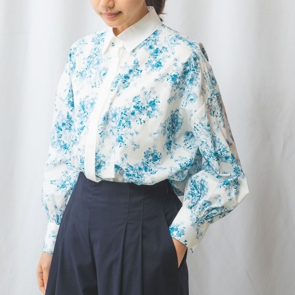 ナラカミーチェ（NARACAMICIE）/フラワープリントコットンシャツ