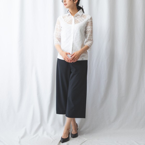 NEW】ナラカミーチェ/幾何柄レース七分袖ブラウスの通販はau PAY