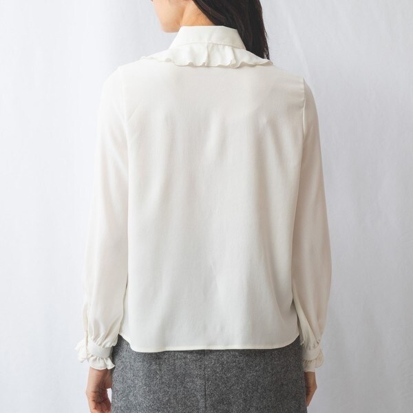 ナラカミーチェ（NARACAMICIE）/無地フリルカラー長袖ブラウスの通販は