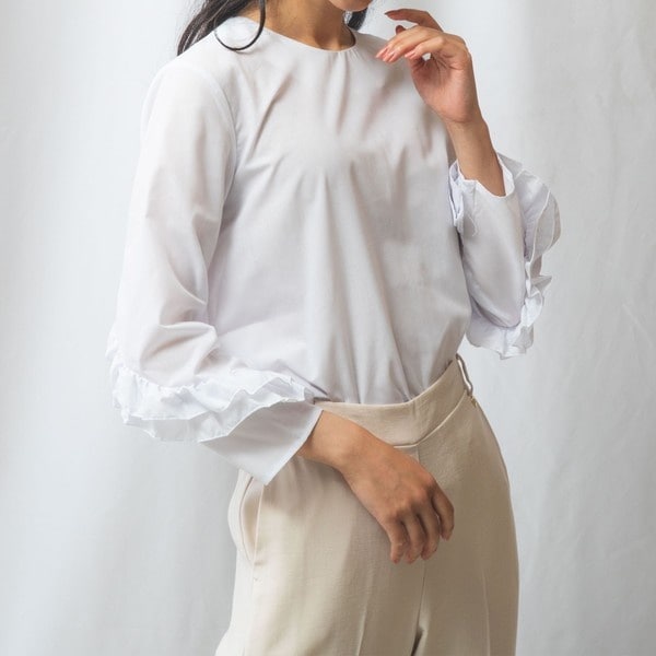ナラカミーチェ（NARACAMICIE）/袖口ダブルフリルプルオーバーブラウスの通販は