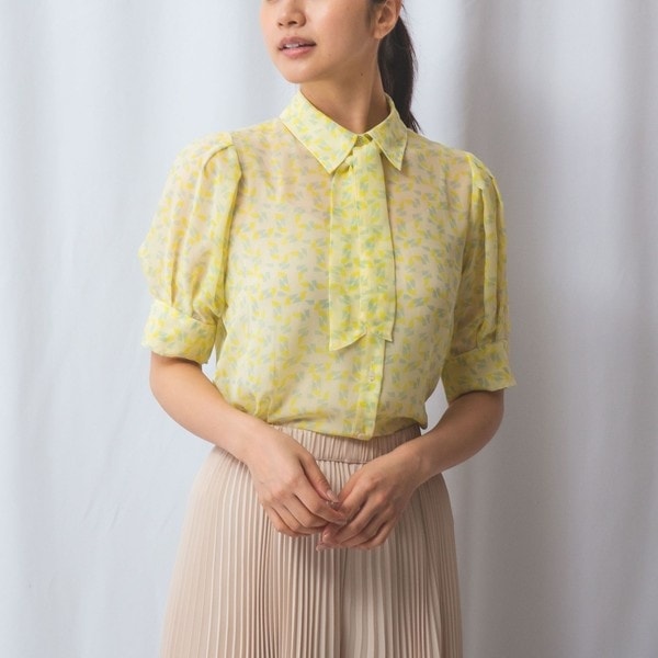 ナラカミーチェ（NARACAMICIE）/【NARACAMICIE】幾何プリントボウタイ半袖ブラウス