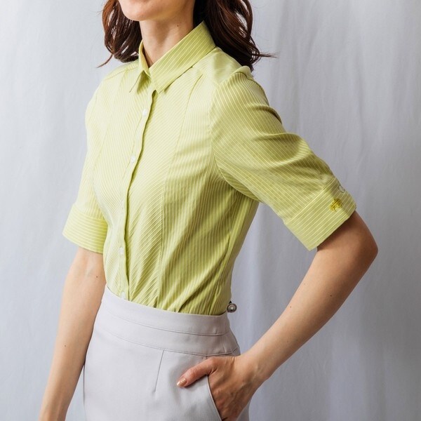 ナラカミーチェ（NARACAMICIE）/ストレッチストライプ半袖シャツの通販