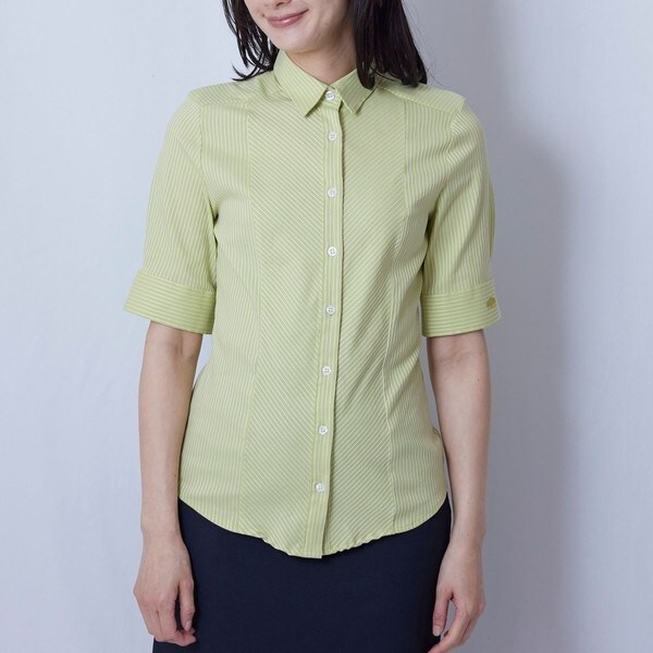 ナラカミーチェ（NARACAMICIE）/ストレッチストライプ半袖シャツ ナラカミーチェ（NARACAMICIE）/ストレッチストライプ半袖シャツの通販