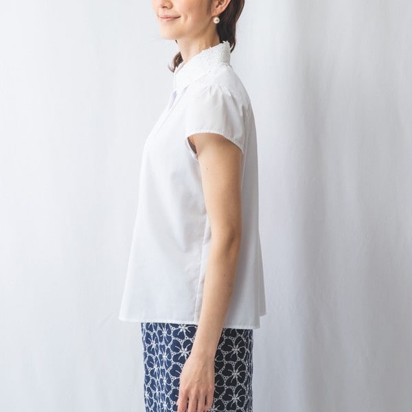 【新品・匿名配送】ナラカミーチェ レースカラーフロントタックブラウス15号 Amazon | [ナラカミーチェ] レースカラーフロントタックブラウス