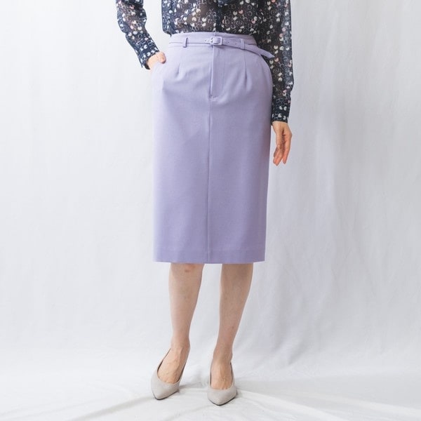 ナラカミーチェ（NARACAMICIE）/【セットアップスーツ対応】麻調ペールカラーベルト付きスカート