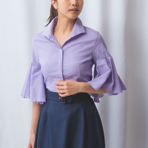 ナラカミーチェ（NARACAMICIE）/【NARACAMICIE】コットンストレッチフレアスリーブブラウス