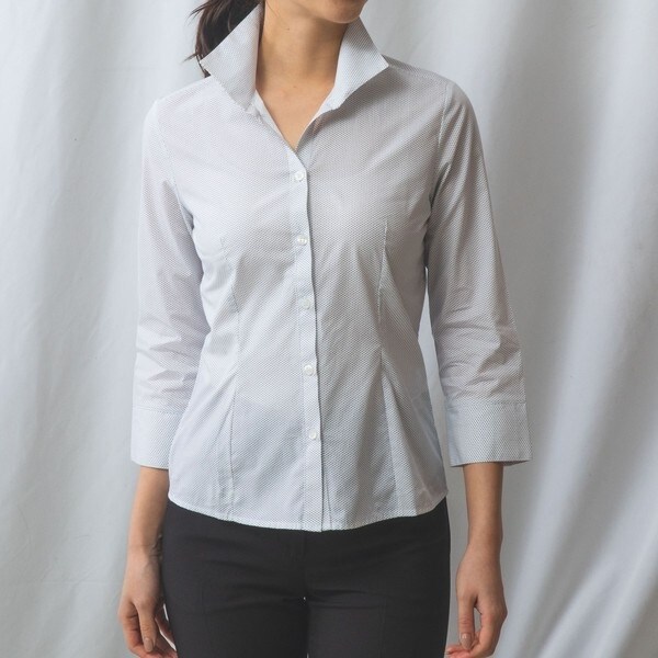 ナラカミーチェ（NARACAMICIE）/コットンプリントスタンドカラーシャツ 12,100円