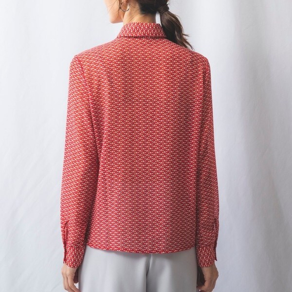 ナラカミーチェ（NARACAMICIE）/セミサークル幾何ボウタイ付きブラウス