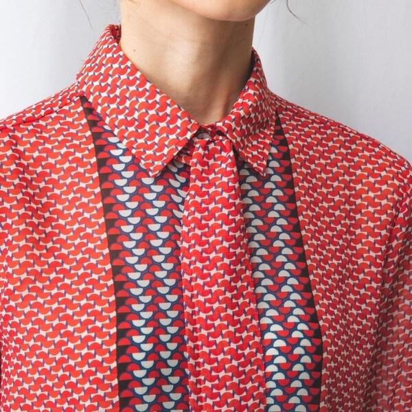 ナラカミーチェ（NARACAMICIE）/セミサークル幾何ボウタイ付きブラウス