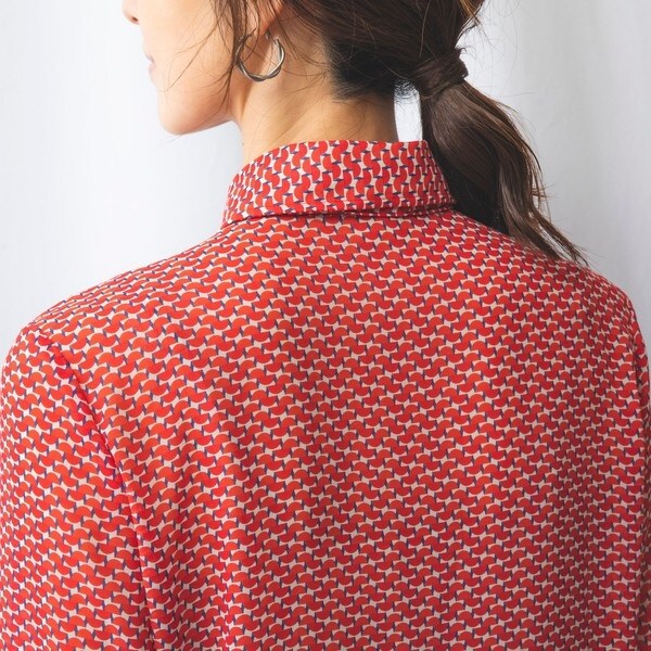 ナラカミーチェ（NARACAMICIE）/セミサークル幾何ボウタイ付きブラウス