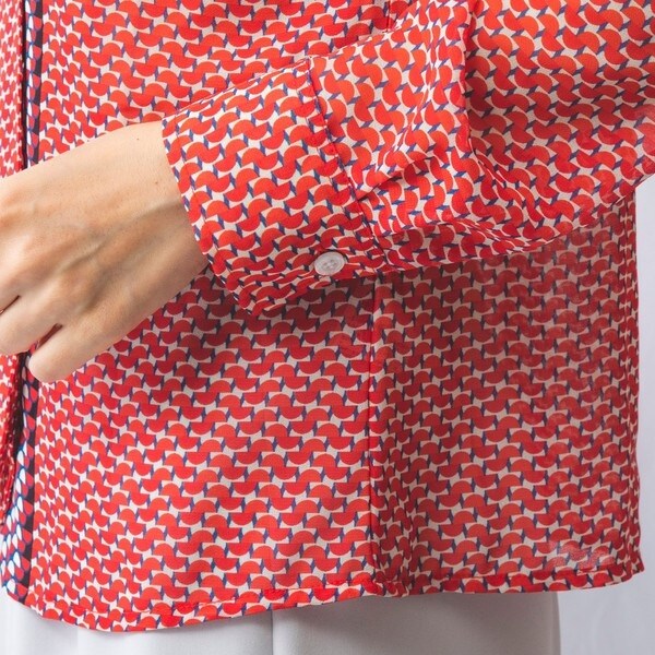 ナラカミーチェ（NARACAMICIE）/セミサークル幾何ボウタイ付きブラウス