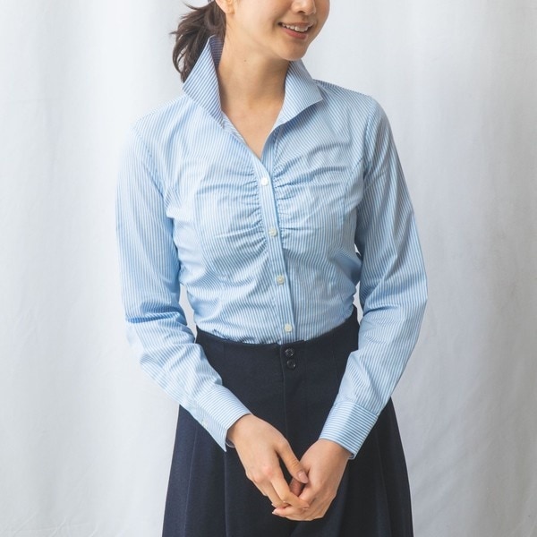 ナラカミーチェ（NARACAMICIE）/【NARACAMICIE】ロンドンストライプスタンドカラーシャツ