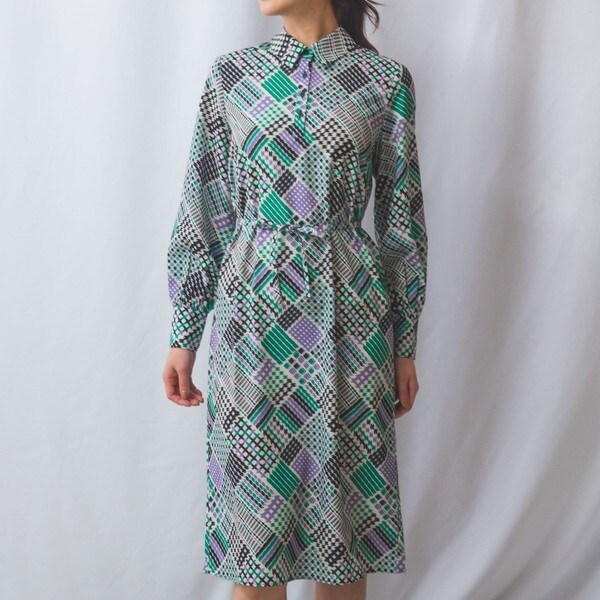 ナラカミーチェ（NARACAMICIE）/ミックス幾何柄リボン付ワンピースの通販は