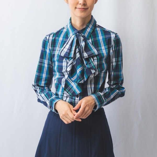 ナラカミーチェ（NARACAMICIE）/【NARACAMICIE】チェックボウタイ付きシャツ