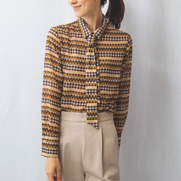 ナラカミーチェ（NARACAMICIE）/【NARACAMICIE】ボーダー千鳥タイ付