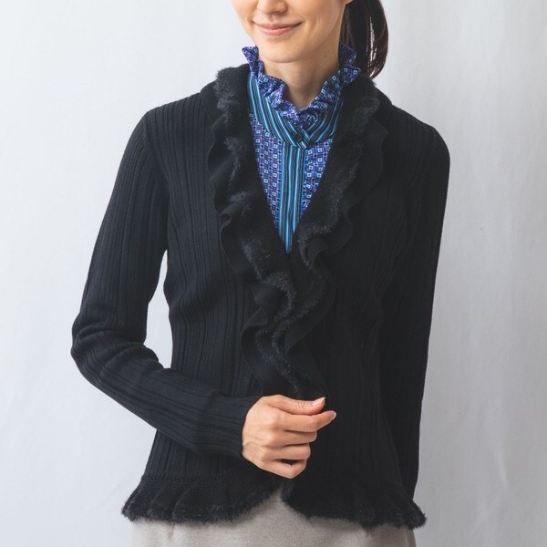 ナラカミーチェ フリルカーディガン NARACAMICIE】フリルカーディガン