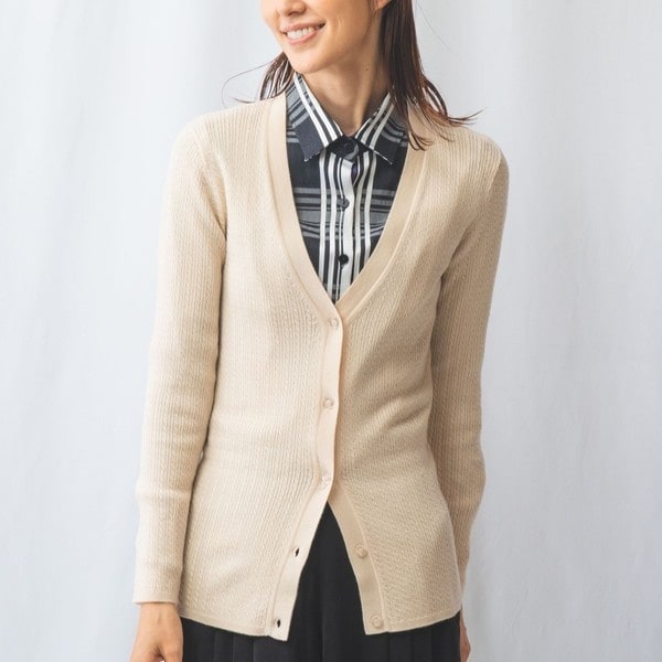 ナラカミーチェ（NARACAMICIE）/【NARACAMICIE】Vネックミニケーブルカーディガン