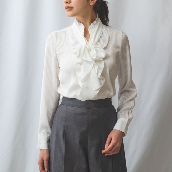 ナラカミーチェ（NARACAMICIE）/【NARACAMICIE】シャドウストライプフリルボウタイ