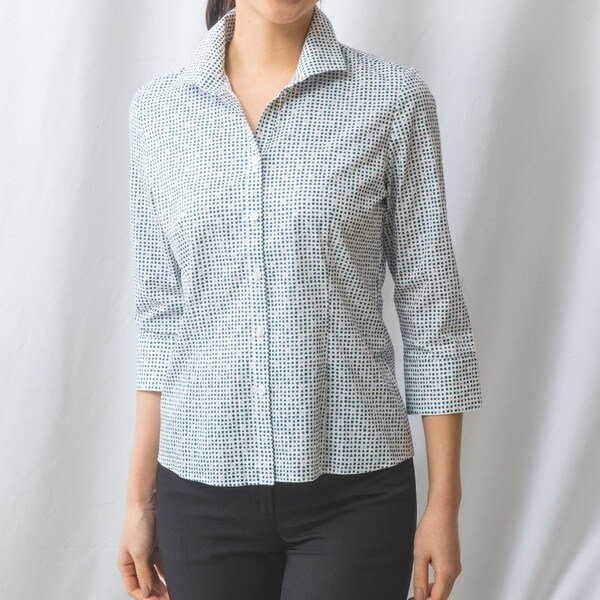 ナラカミーチェ（NARACAMICIE）/【NARACAMICIE】トランプスタンドカラー七分袖シャツ