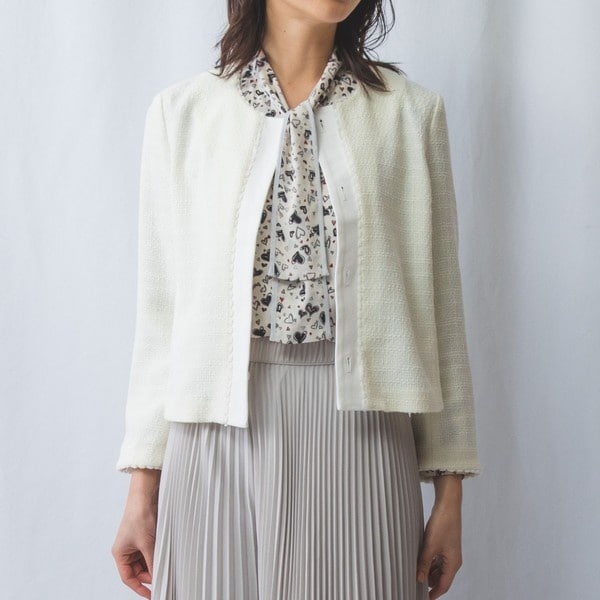 ナラカミーチェ（NARACAMICIE）/【NARACAMICIE】ツイードノーカラージャケット